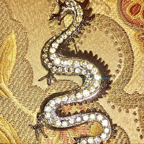 NWOT Nordstrom dragon brooch crystals red eyes
